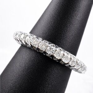 Sonia Bitton 14k WG .72ct NATRUAL Diamond 360° Full Eternity Everfit Ring Size-S
